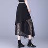 Irregular Black Lace Skirt Summer  Hollow Out Design Fashion Women Skirts
