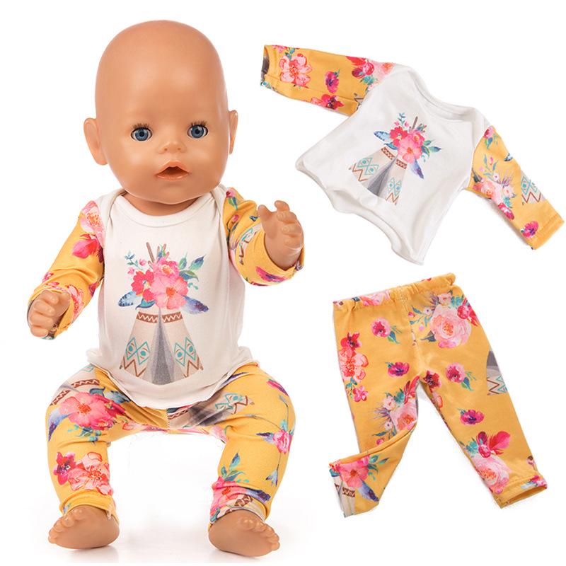

18-inch American Girl Doll Cute Cartoon Pajama Set 43cm Doll