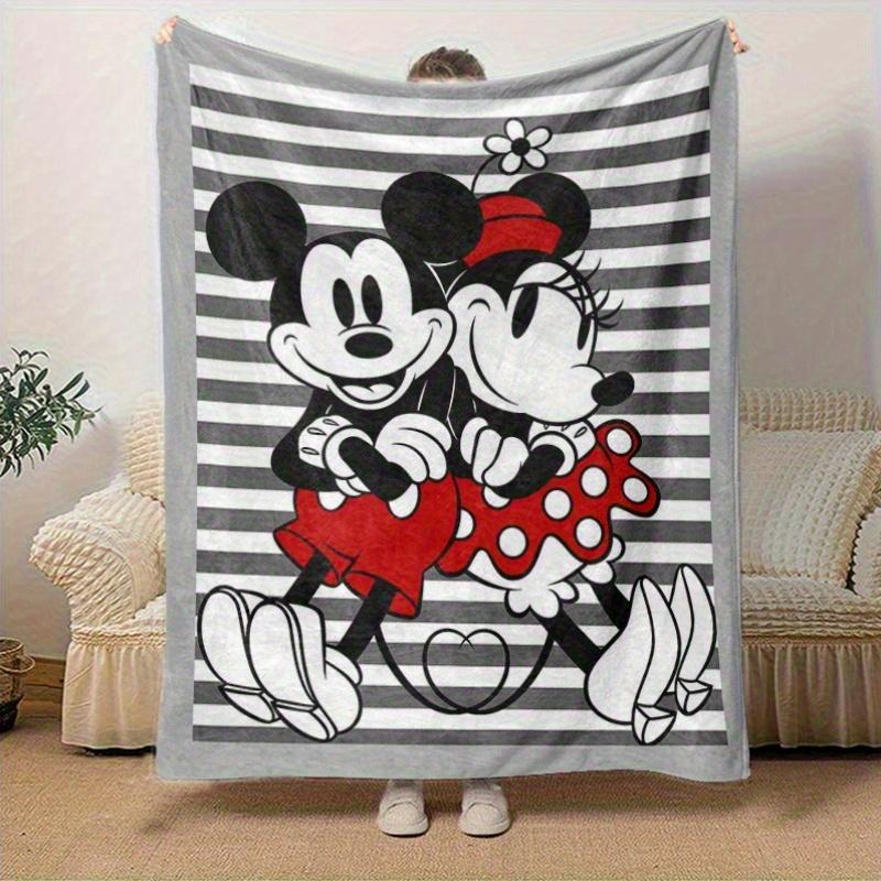 1 ks, Útulná deka s Mickeym a Minnie pro domácí dekoraci: Perfektní dárek do ložnice, obývacího pokoje, na cesty, kempování, do auta