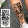 1 Sheet Bravery Tiger Temporary Tattoos For Men Adults Women Waterproof Fake Tattoo Sticker Disposable Washable Tatoo Decoration