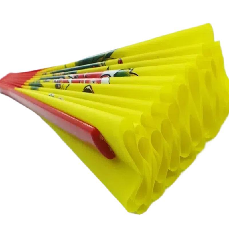 Double Sided Kung Fu Fan High-grade Chinese Style Performance Tai Chi Ring Fan Plastic Ribs Square Dance Fan Folding Hand Fan