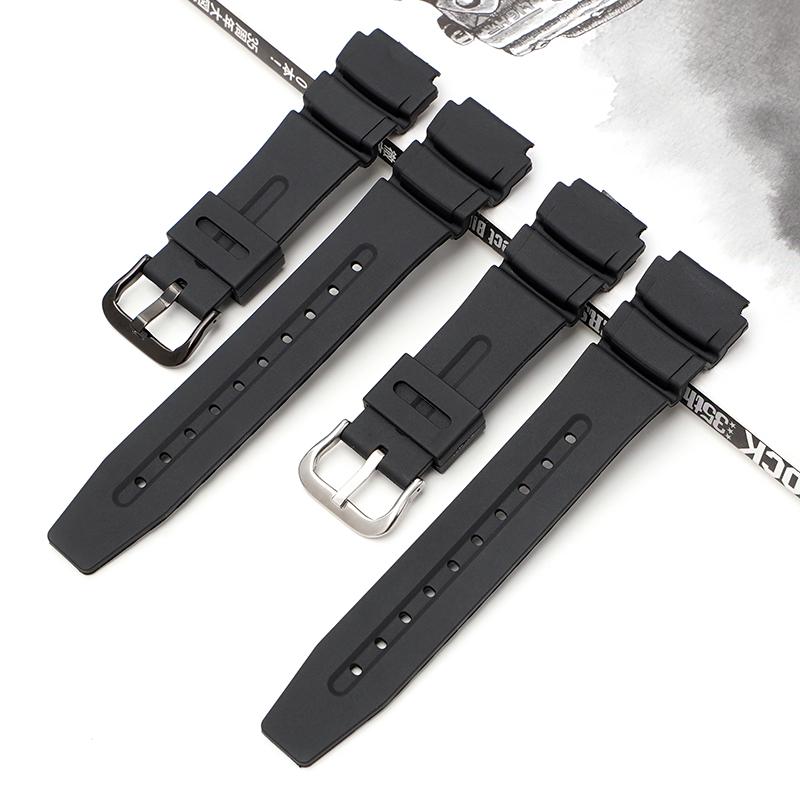 Resin Rubber Replacement Watch Band for Casio DW-290 DW-340 AD-300 Men Black Sport Waterproof Silicone Bracelet Strap 19mm