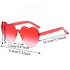 Fashion Love Heart Shape Sunglasses Trendy UV Protection Rimless Frame Shades Stylish Unique Colorful Gradient Sunglasses Women