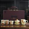 The whole set of jade tea set, household hoverable cover bowl set, gift box, kung fu tea set, business gift set, souvenir gift