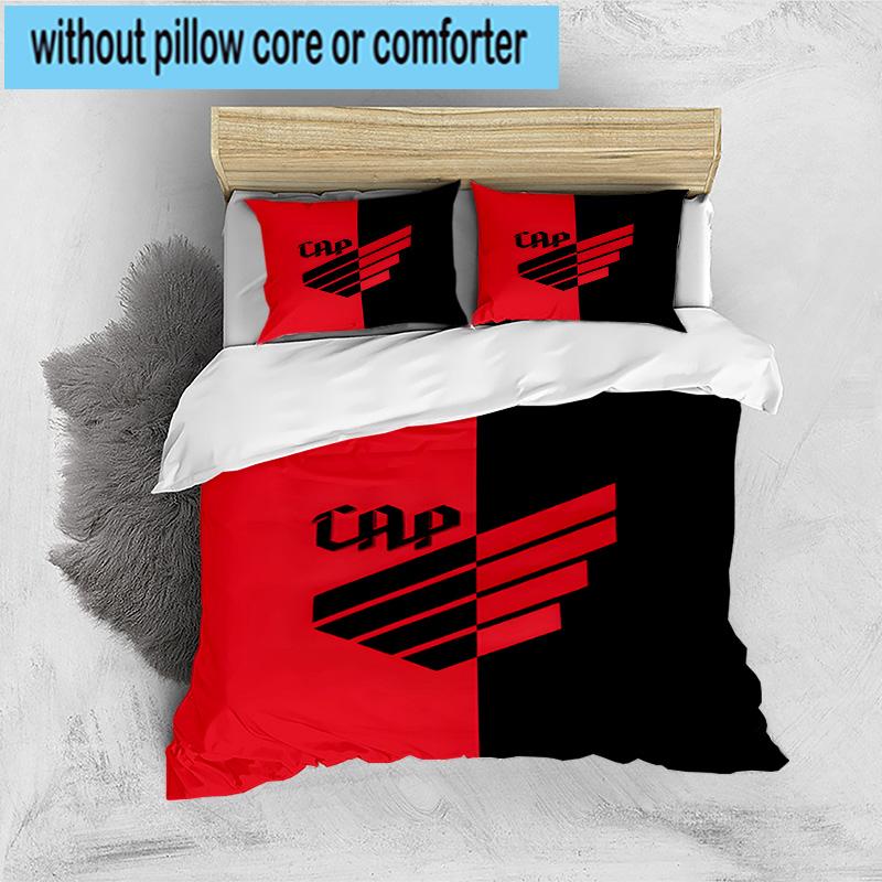 3pcs Athletico Paranaense Printed Bedding Set Duvet Cover Closure Includes 1 Duvet Cover & 2 Pillowcases Bedding Sets Home Decor Gifts