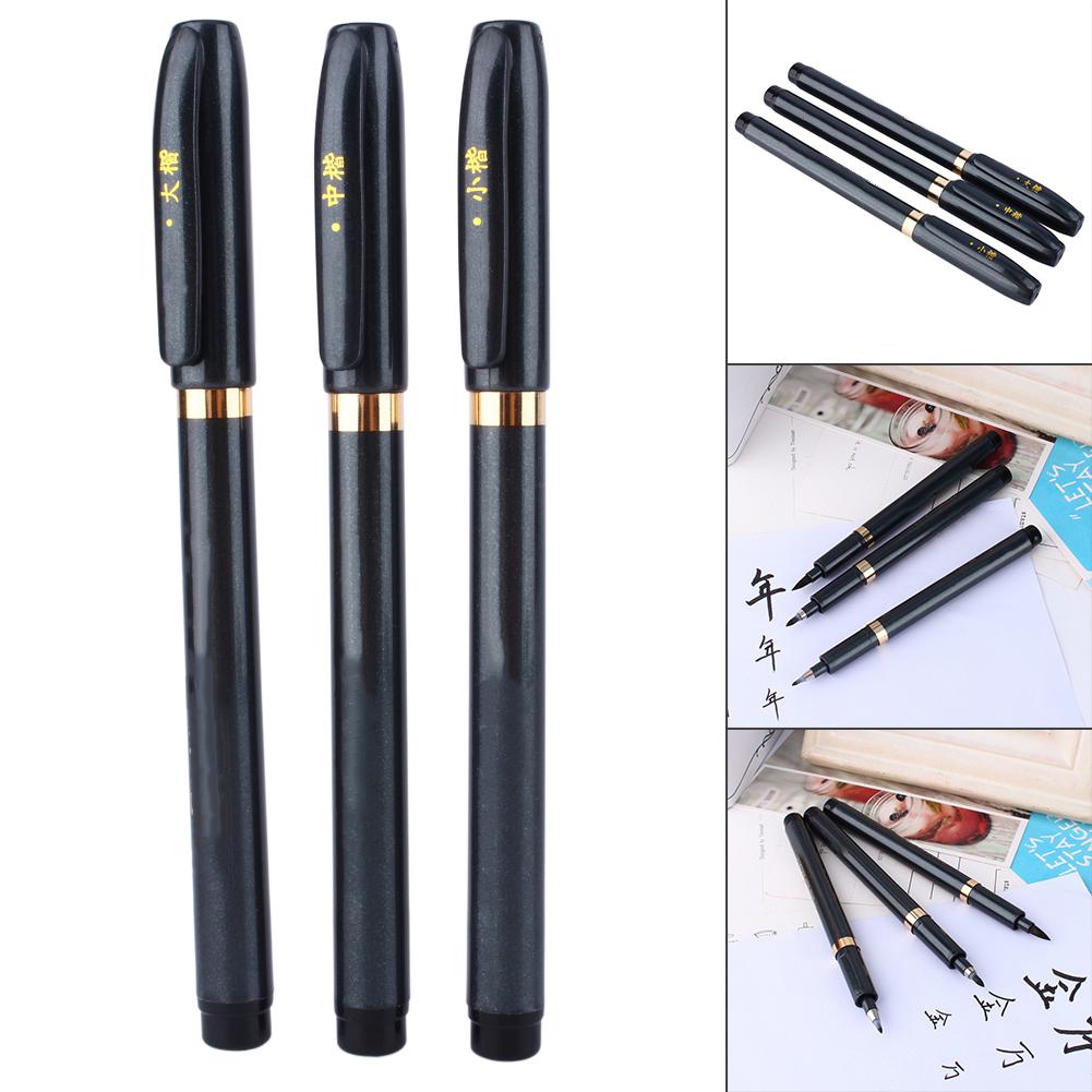 3pcs Chinese Japanese Calligraphy Shodo Brush Ink Pen Writing Drawing Craft SG