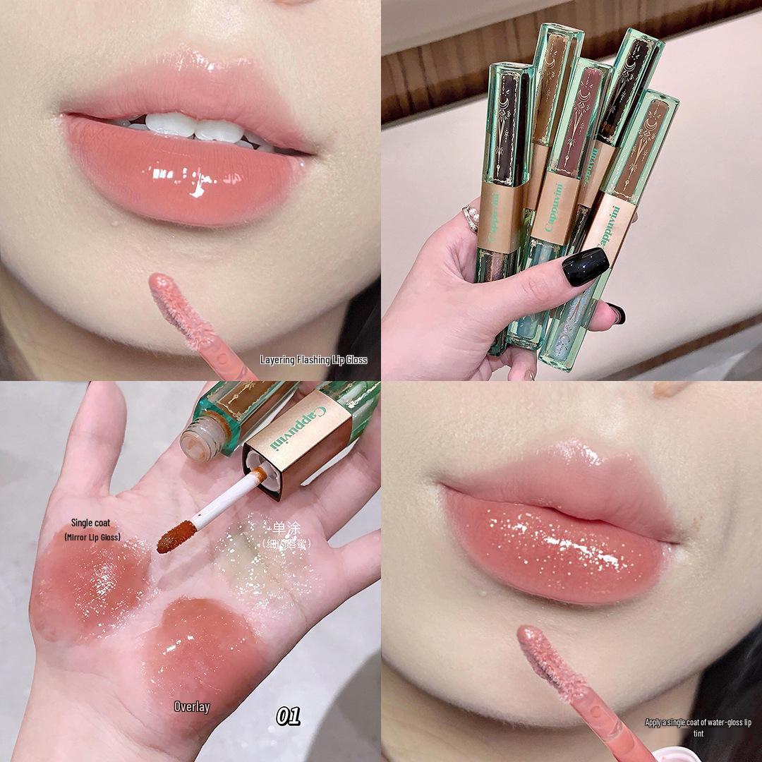 

Cappuvini Forest Secret Dual Lip Glaze: Mirror Matte & Water Light Texture Gloss 2.5g*2