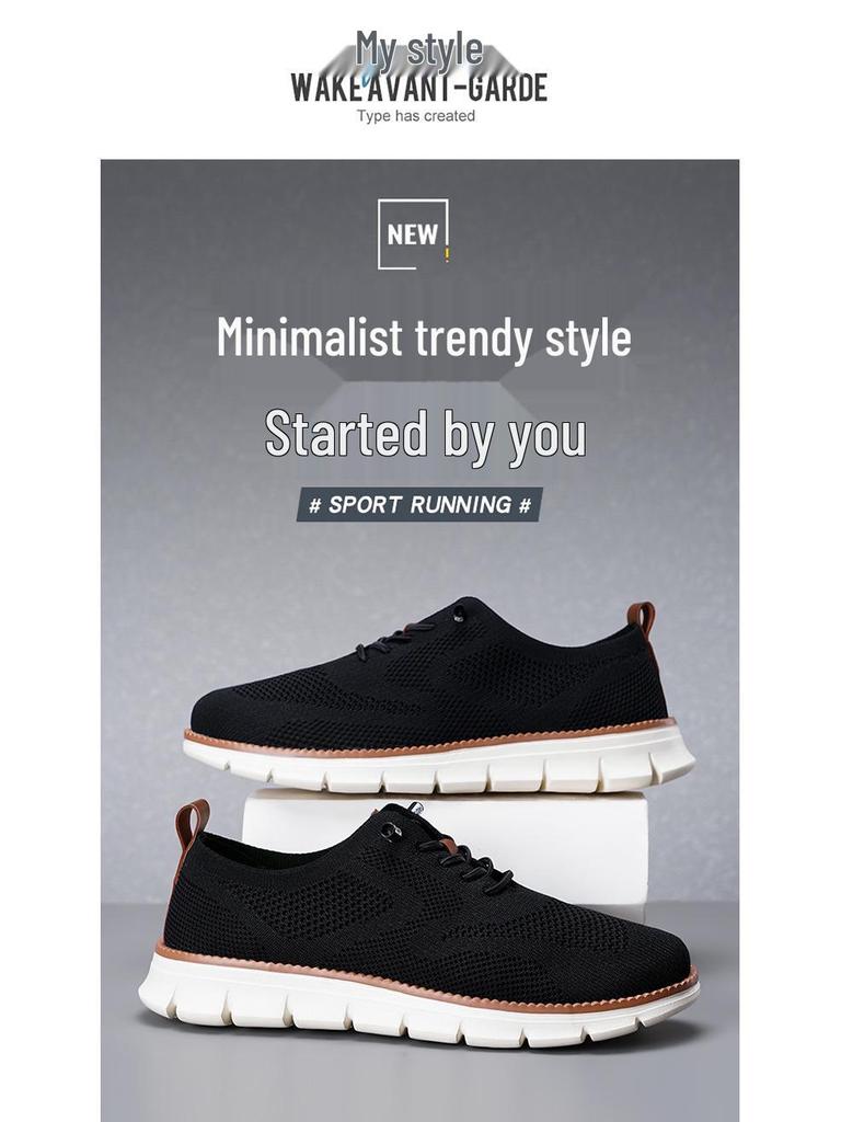 Pánské letní Flyknit ležérní lehké prodyšné vycházkové boty (Plus velikost k dispozici)