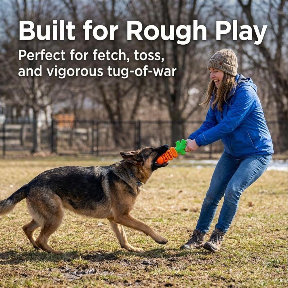 Non Toxic Silicone Carrot Dog Chew Toy Interactive Dog Toy  For Small Medium Dogs