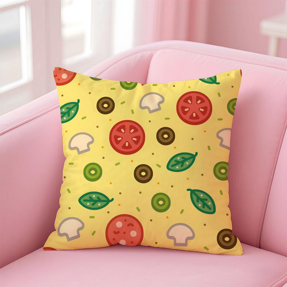 

Yummy Cute Food Art Fried Egg Pizza Waffle Cushion Cover Pillow Case Soft Skin Friendly Fabric Concealed Zipper 30X30cm