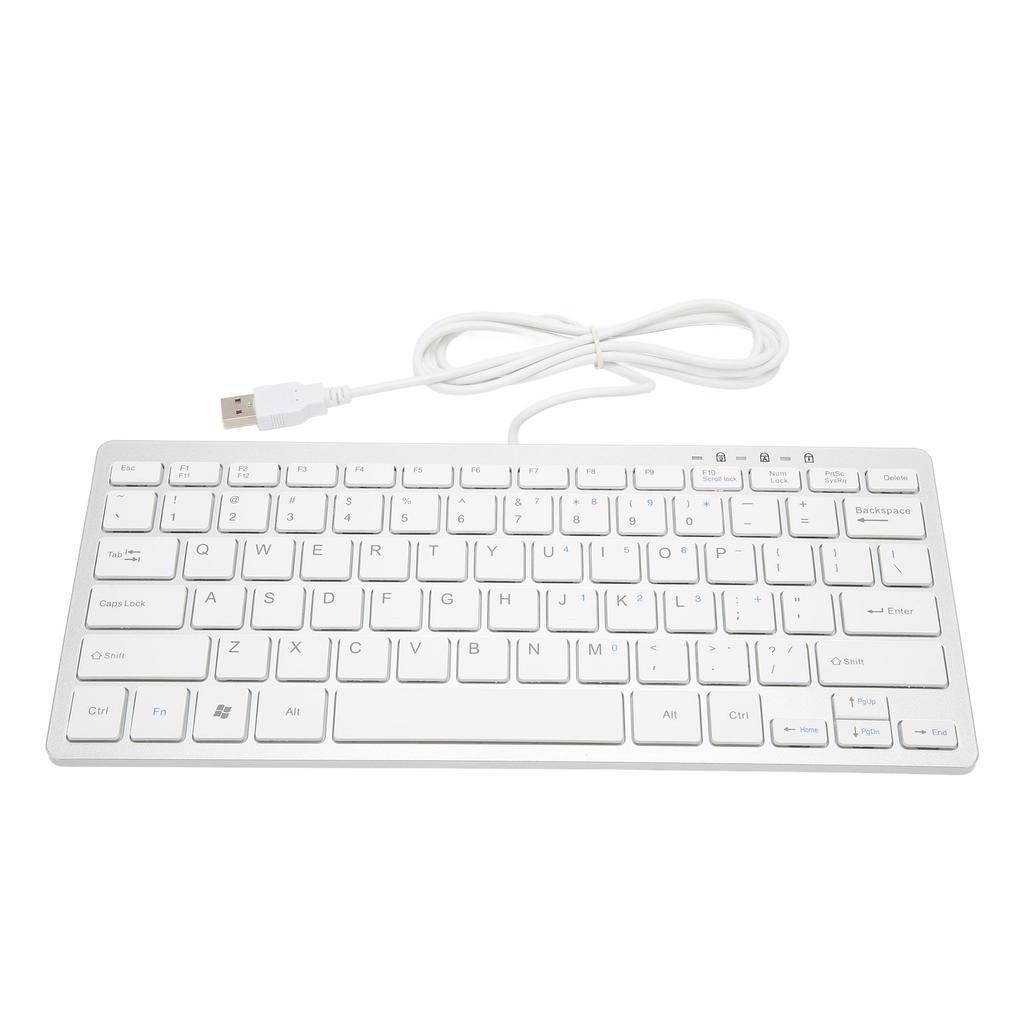 Mini Keyboard Mini Ultra Thin 78 Keys USB Wired Keyboard Scissor Keys Plug and Play Business Office