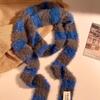Y2K Girls Knitted Striped Scarf Winter Warm Neck Slim Women Long Scarves Fashion Streetwear Skinny Scarf Decorative Neckerchief
