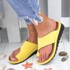 Foreign trade large size women's outer wear leather drag slope heel cover toe cool slippers women's foreign trade large size women's shoes spot 40-43