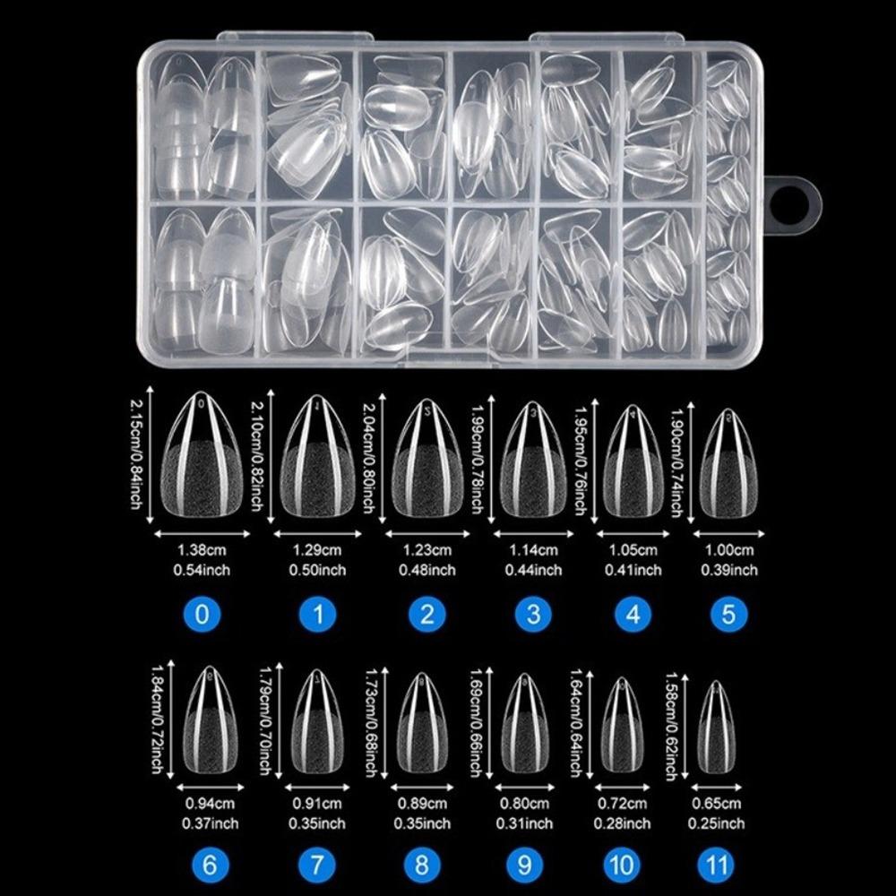 120/150PCS Short Square Nail Tips Almond Shape Half Matte Fake Nails Extension Tips Pre-Shaped Press On Nails