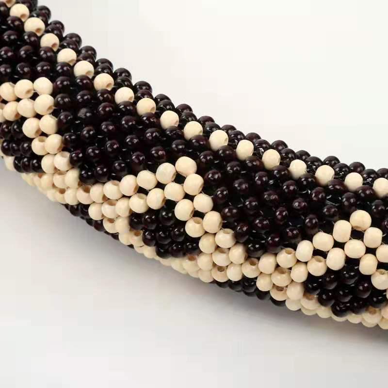 Golden Bead Wooden Bead Series Handwoven Non-slip Steering Wheel Cover