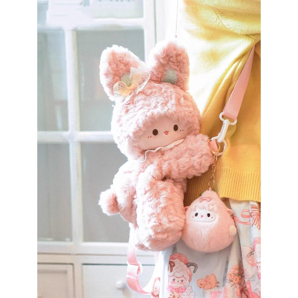 Lamb Cute Rubitu Pink Rabbit Plush Crossbody Bag Children's Doll Backpack Bag Girls School Bag