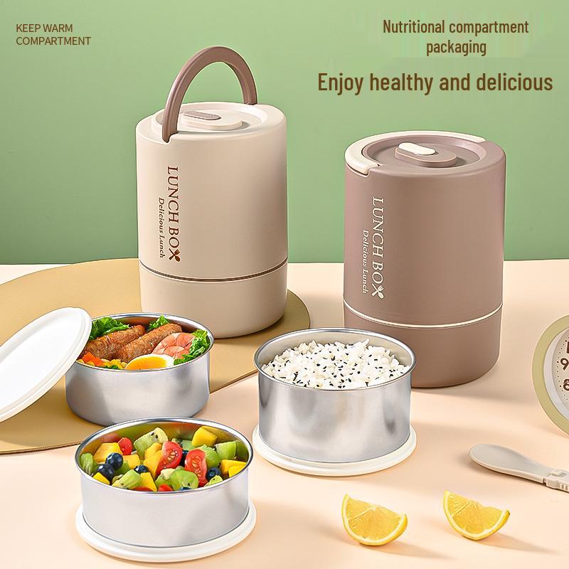 304 Stainless Steel Multi-layer Insulated Lunch Box - Portable Bento for Office Workers & Students