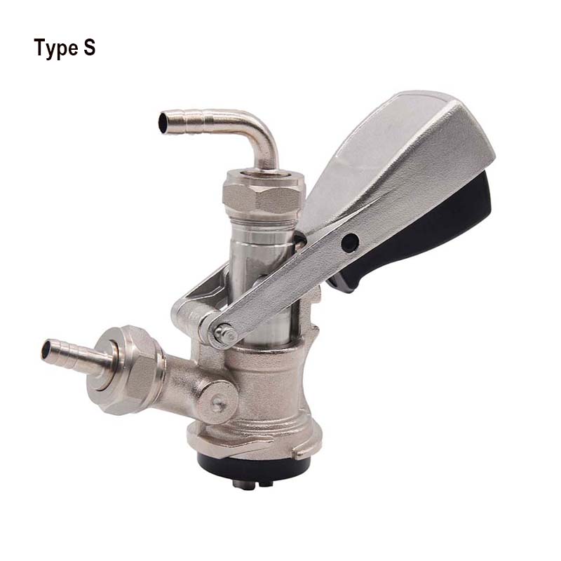 Draft Beer Homebrew Keg Coupler Beer Dispenser Type S/D/A/G Brass Body Stainless Probe Hose Barb Push In Fitting 7