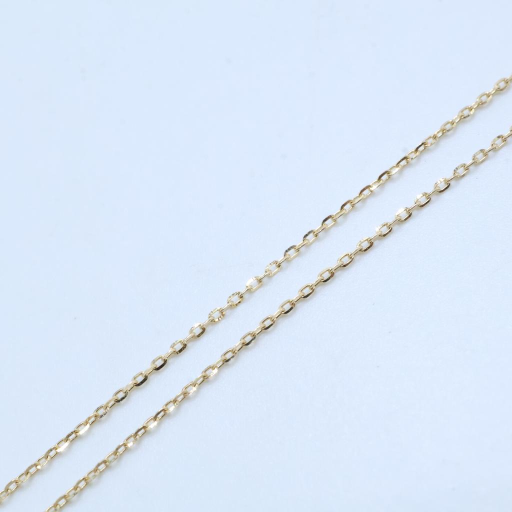 agete K10 0.03ct 1P Diamond Necklace Yellow GoldUsed