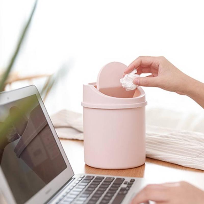 Universal Waste Bin With Lid Desktop Office Organizer Storage Home Garbage Basket Container Table Trash Bin Small Trash Can