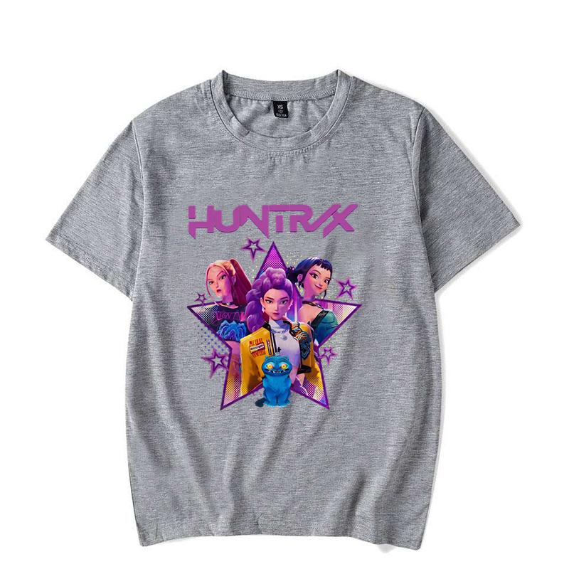 .new K-Pop Demon Hunters Print Tshirt Unisex Casual Short Sleeve T-shirt Women Fashion Mira Rumi Zoey Graphic Print Tops Tees