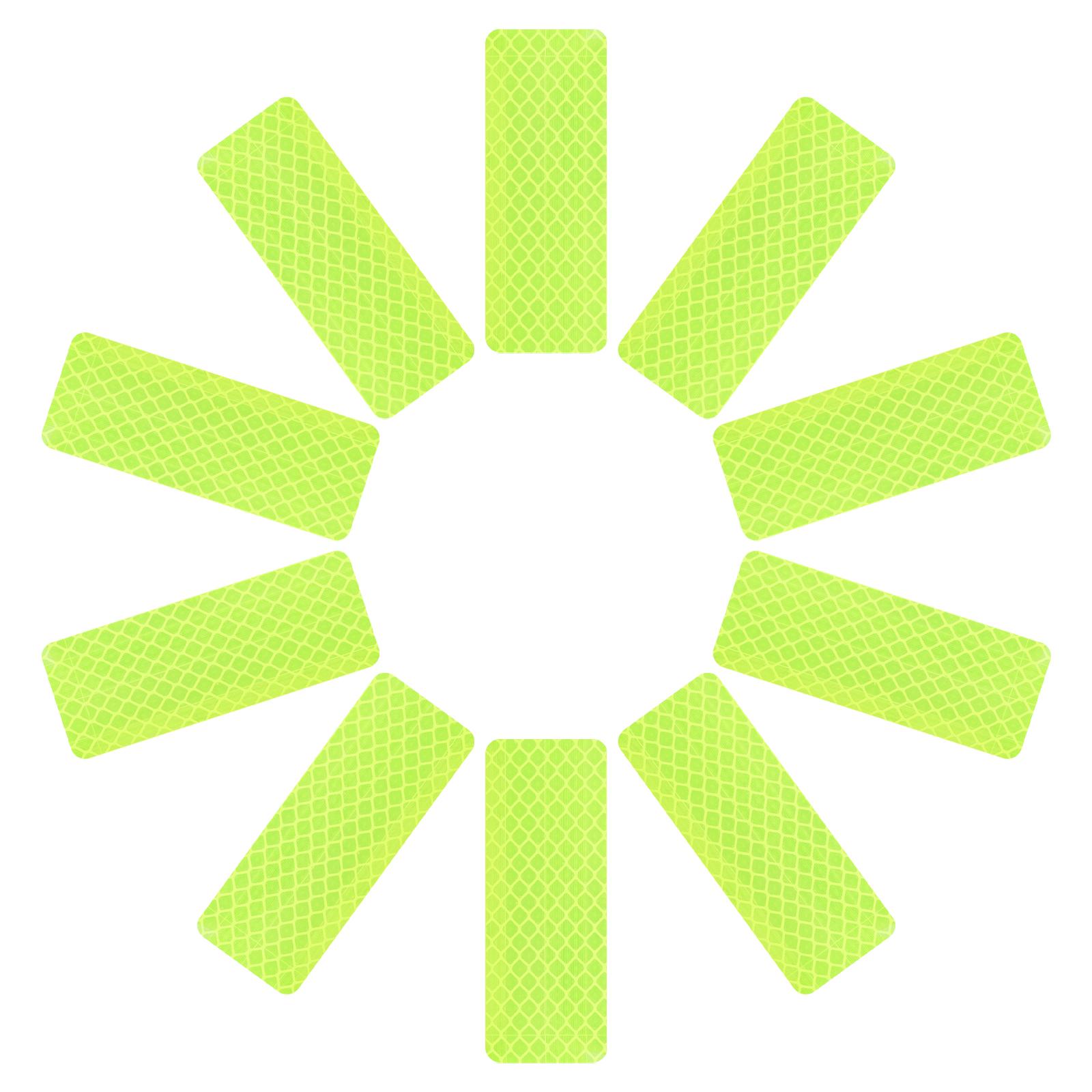 

10 ultra bright reflective safety stickers, fluorescent yellow green, suitable for cars, trucks, bicycles, and motorcycles