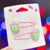 2 Stück Glitzer-Haarspangen mit Blumen- und Kuchenmotiven Haarnadel Cartoon Kinder-Haarschmuck für Mädchen zum täglichen Tragen