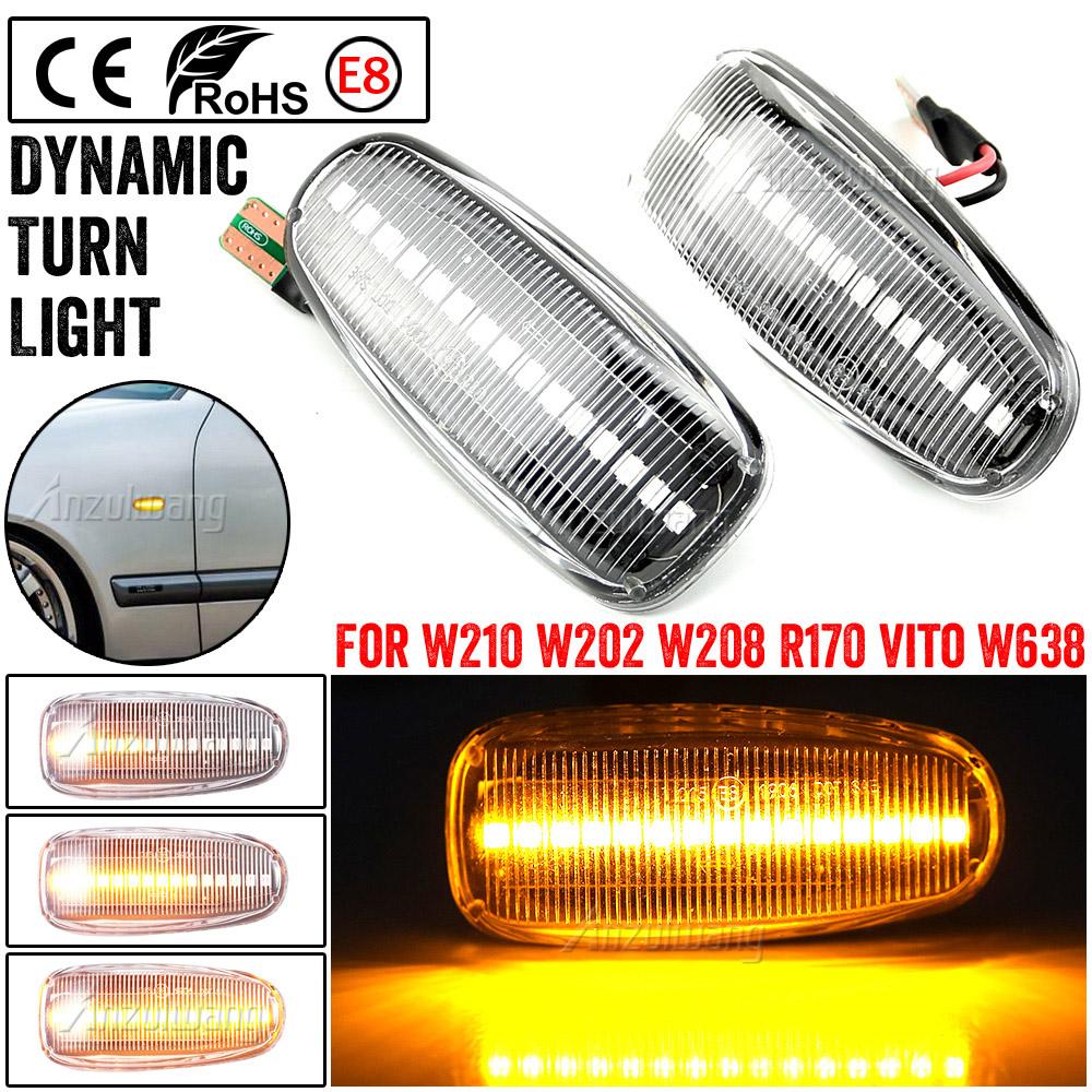 For Mercedes BENZ Side Marker Turn Signal Indicator Led Dynamic Light Sequential Blinker W202 W210 W208 R170 Vito W638