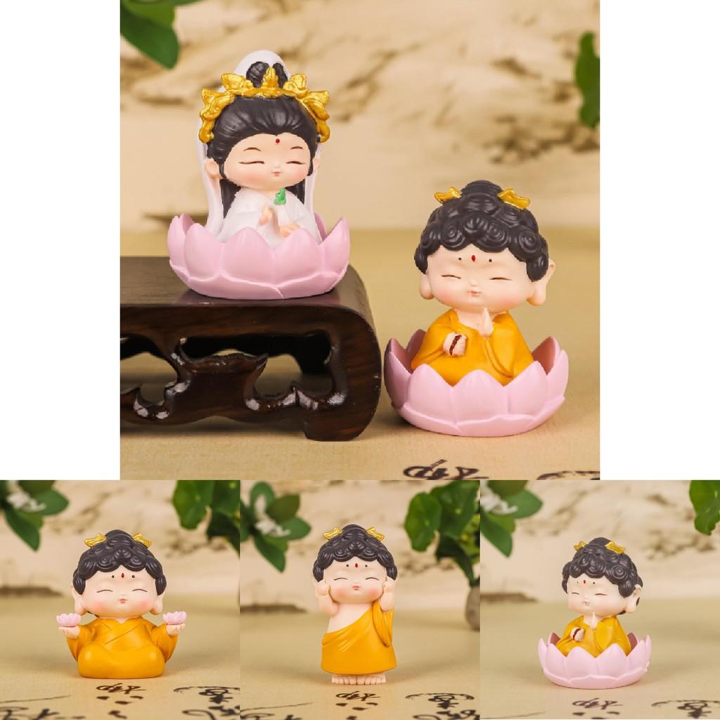 Adorable Resin Blessing Buddha Car Ornament For Home And Office Desk Decoration