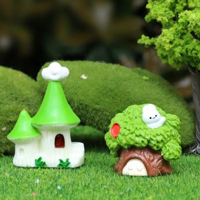 Mini Casa Accesorio de Micro Paisaje Resina Miniatura Casa Figura Adorno de Jardín de Hadas para Bonsái Terrario Manualidades