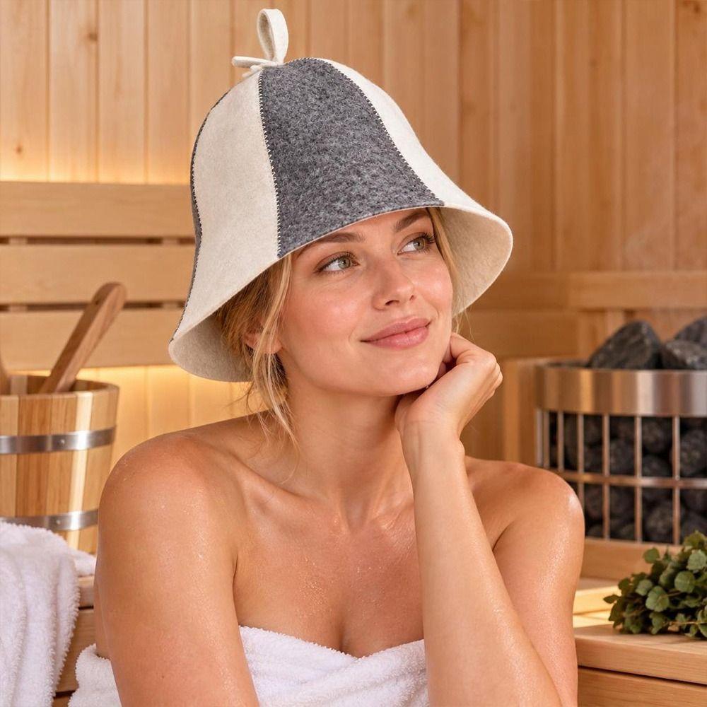Absorbent Sauna Hat Felt Felt Sauna Cap Gifts Sauna Cap Bathroom Accessories