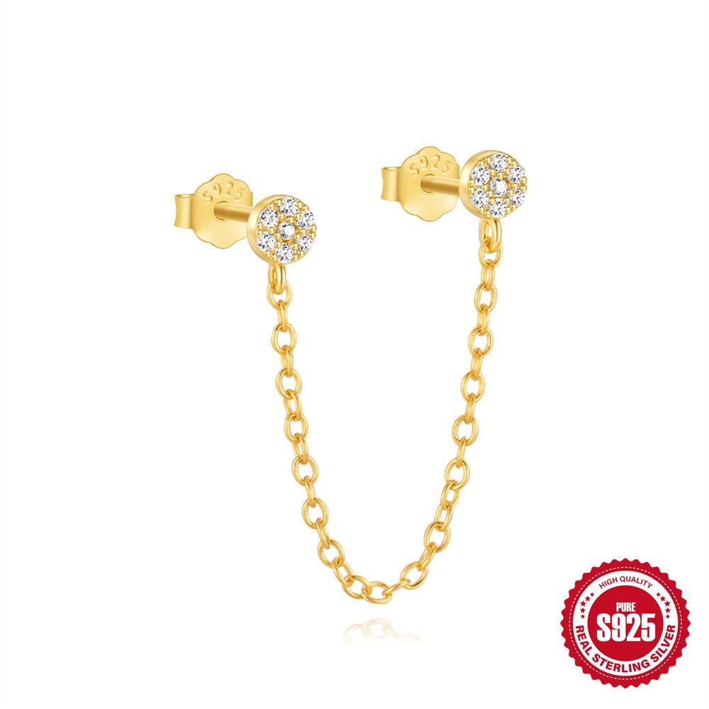 

Модные серьги-пусеты из стерлингового серебра S925 Ins Фэн-шуй, подвески, сращенные, круглые, инкрустированные бриллиантами, с кисточками, универсальные 925 Silver