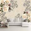 European Style 3d Flowers Wallpaper Living Room Tv Sofa Background Wall Mural Modern Marble Home Decor Wallpapers