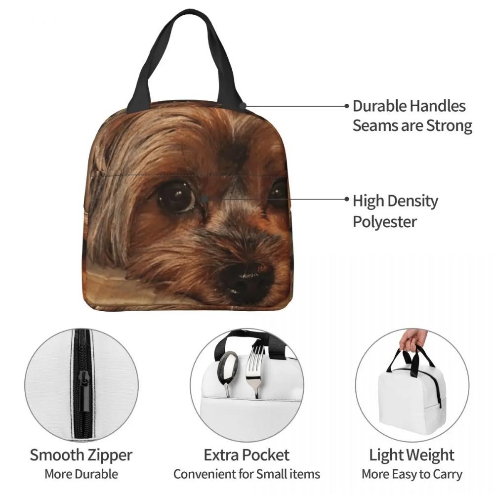 Cute Yorkshire Terrier Yorkie Puppy Dog Insulated Lunch Bag for Women Kids Portable Food Boxes Thermal Lunch Box Tote