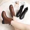 Fashion AIYUQI Women Boots Winter Fashion Anti-Slip Women Ankle Boots Mid Heel Natural Wool Genuine Leather Snow Boots Ladies