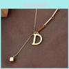 Elegant Titanium Steel Letter D Pendant Necklace For Unisex Casual Fashion Look