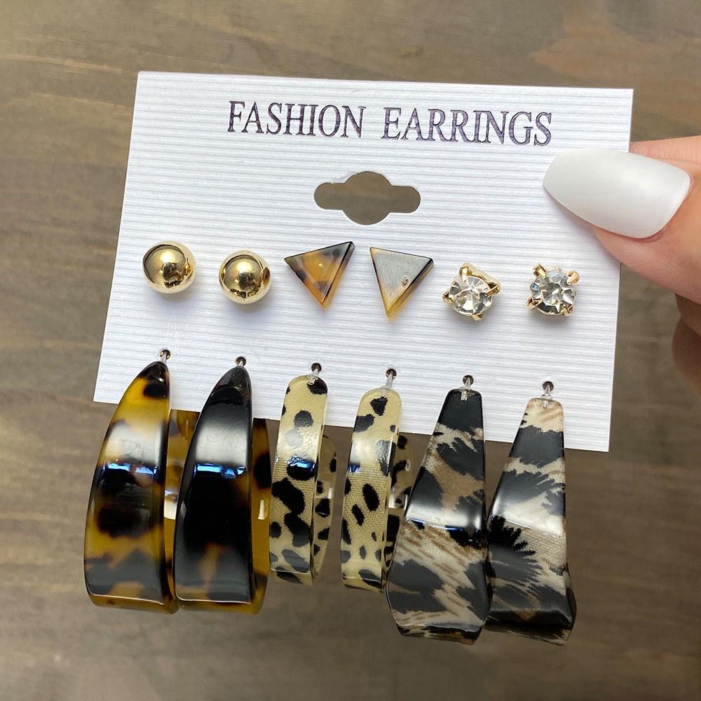 IF ME Korean Butterfly Pearl Stud Earrings Fashion Leopard Hoop Earring Women Jewelry Accessories