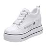 Mode Nouvelles Printemps Automne Blanc Talons Compensés Cachés Chaussures Décontractées Femme Chaussures à Plateforme 8CM Chaussures à Talons Hauts Élévateurs Baskets de Marche Femmes 2025