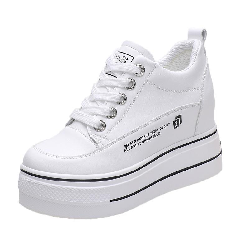 

Мода Новые Весна Осень Белые Скрытая Платформа Повседневная Обувь Женская 8СМ Обувь на Платформе Обувь на Высоком Каблуке Кроссовки для Ходьбы Женские 2025 34 белый