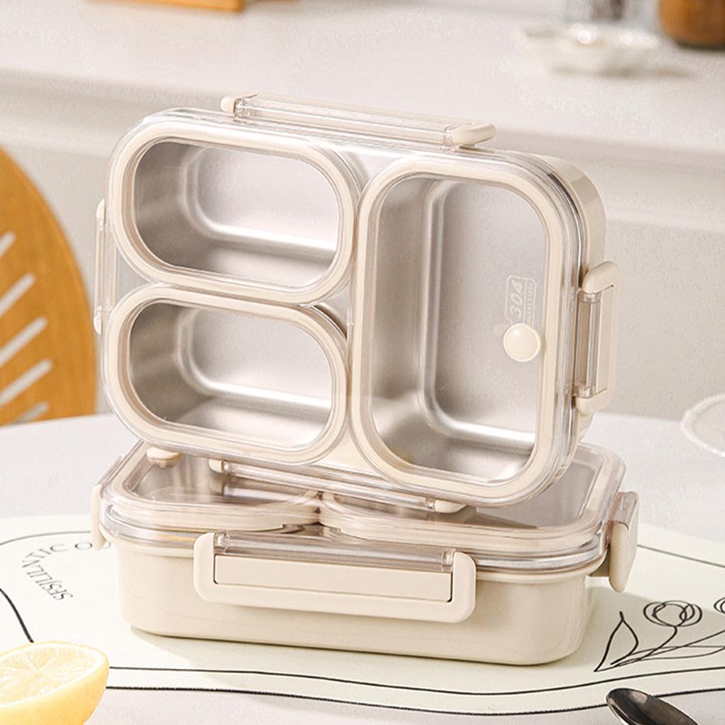 Stainless Steel Lunch Box Eco-Friendly Non-Toxic Divided Tray 25oz Capacity Metal Bento Box Snacks