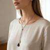 Alloy Teardrop Pendant Necklace Sophisticated Long Sweater Chain With Adjustable Length Fashion Accessory
