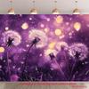 2D Plane, Dreamy Purple Glow Poppy Background Fabric, Suitable for Birthday Parties and Celebrations, Polyester Fiber