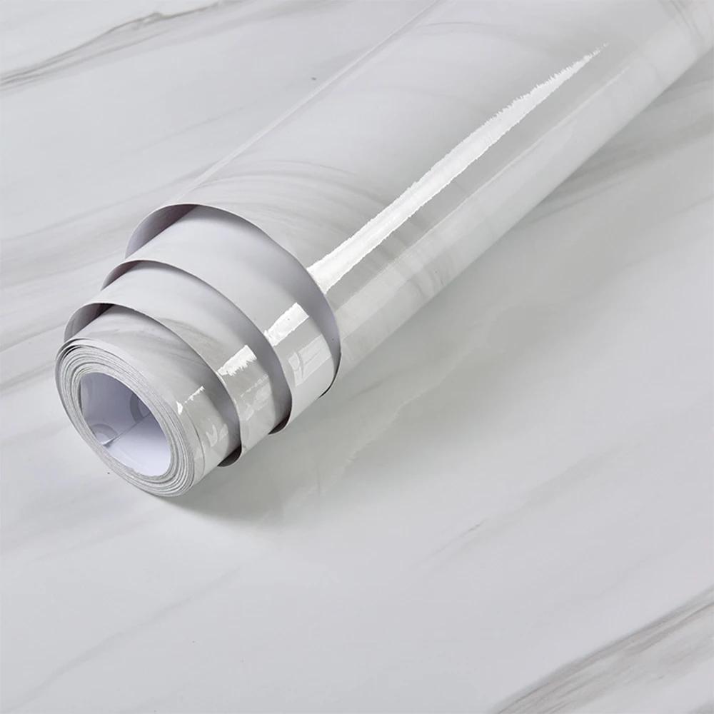 Gray Marble Self-Adhesive Wallpaper Waterproof Vinyl Peel and Stick Wallpapers for Old Furniture Kitchen Countertop Granite Film