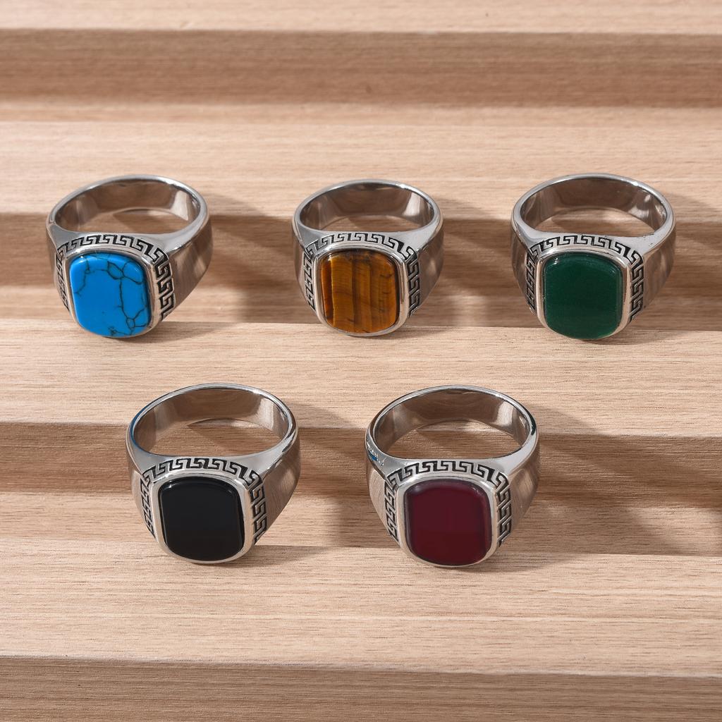 R3509 Men's High Quality 316LStainless Steel Onyx Gild Rings Classic Fashion Trend Jewelry Product