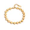 Adjustable Pink Rhinestone Bracelet Tarnish-free Personality Stacking Wrist Chain High-end Aesthetic Stainless Steel