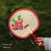 Hand-Woven Cattail Fan, Ancient Style Round Fan, Portable Hanfu Fan, Trendy Chinese Style, Woven, Portable, High Aesthetic Value, Summer