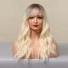 Brown To Blonde Synthetic Wigs for Women Medium Length Natural Wavy Wigs Heat Resistant Light Blonde Cosplay Wig