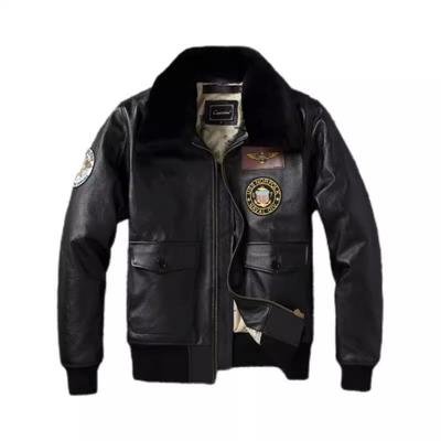 Chinese Size Top G1 Genuine Cowhide Men Leather Jacket Detachable Fur Collar Flight Suit Jackets For Men Military Aviator Coat Winter