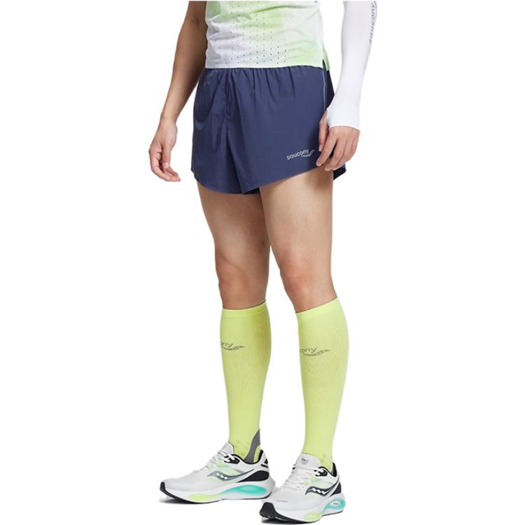 Saucony Logo Print Elastic Running Slim Fit Sports Shorts Men shorts Dark-Blue SC2230112A-BL10