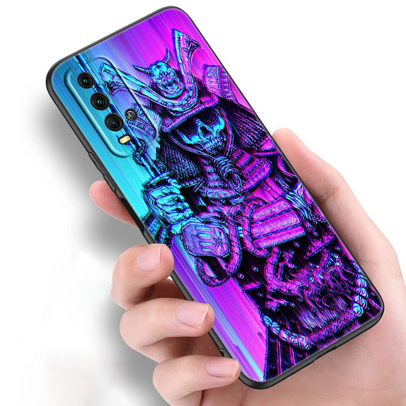 Japanese Samurai Silicone Phone Case For Xiaomi Redmi Note 11 10 9 8 Pro 11T 10T 10S 9S 8T 9 9A 9C 9T Black Soft Cover Coque